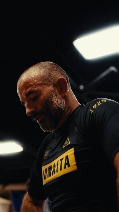 Chris Petkas in a black rash guard during jiu-jitsu training
