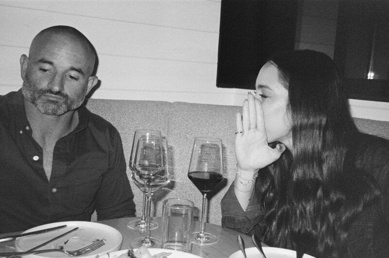 Chris Petkas and wife at dinner